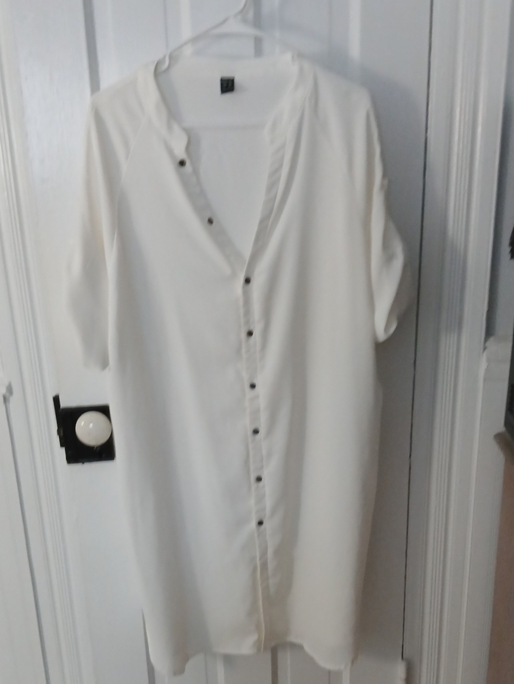 Womens Simple White Shift Dress
